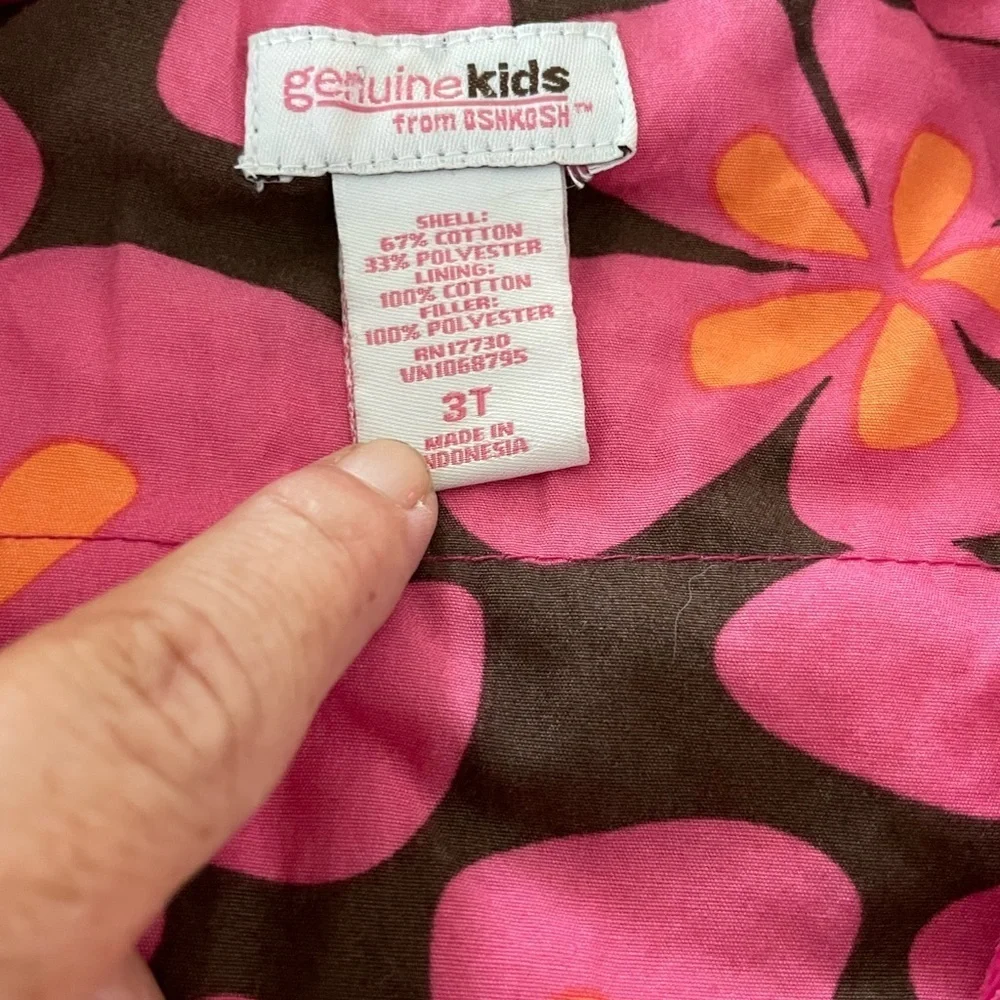 OshKosh B'gosh Pink, corduroy polka dot jacket w/big buttons size 3T